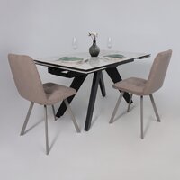 Lepremo AV 2122 МДФ+керамика раздвижной 1400-2000x850 (натуральный глянцевый Gold Jade/черный) Image #5