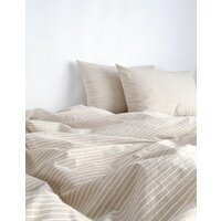 Царство сновидений Вареный хлопок Бежевая полоса 150-0134 (евро с прост. на рез. 180х200,нав. 70x70)