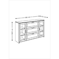 Mio Tesoro Сириус 2 двери со стеклом и 3 ящика 156x95 2.02.03.370.5 (дуб венге) Image #4