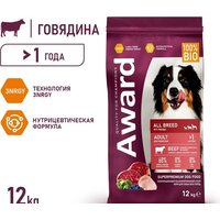 Award Adult All Breed для всех пород с говядиной, курицей с добавлением брокколи и черники 12 кг Image #2