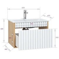 Onika Тумба под умывальник Дайлер 60 106150 (белый/дуб сонома) Image #7