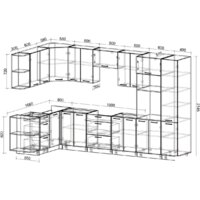 Интерлиния Мила Лайт 1.68x3.4 левая без столешницы (белый платинум/дуб золотой) Image #2