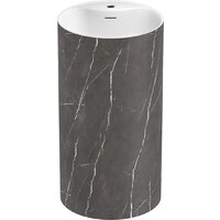 Wellsee Chalice Perfection 230624000 (отдельностоящий, с отверстием под смеситель, цвет матовый черный мрамор/глянцевый белый)