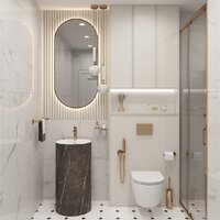 Wellsee Chalice Perfection 230624000 (отдельностоящий, с отверстием под смеситель, цвет матовый черный мрамор/глянцевый белый) Image #7