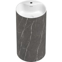 Wellsee Chalice Perfection 230624000 (отдельностоящий, с отверстием под смеситель, цвет матовый черный мрамор/глянцевый белый) Image #2