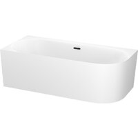 Wellsee Collaro 180x80 28910403R (пристенная ванна (левая) белый глянец, экран, ножки, сифон-автомат матовый черный) Image #2