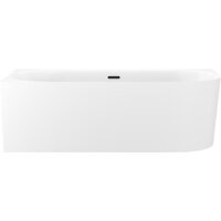 Wellsee Collaro 180x80 28910403R (пристенная ванна (левая) белый глянец, экран, ножки, сифон-автомат матовый черный)