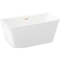 Wellsee Graceful Pro 140x74 230901004 (отдельностоящая ванна белый глянец, экран, ножки, сифон-автомат золото) Image #2