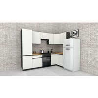 ВерсоМебель Эко-7 1.2x2.6 правая (белый фасадный/ст.золотистый дуб)