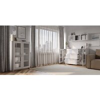 Mio Tesoro Сириус 2 двери со стеклом и 3 ящика 156x95 2.02.03.370.1 (белый) Image #4