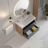 Onika Тумба под умывальник Дайлер 80 108062 (графит/дуб сонома) Image #4