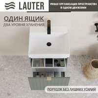 Lauter Тумба с умывальником Melisa 50 (серо-зеленый п/мат/искусственный мрамор) Image #4