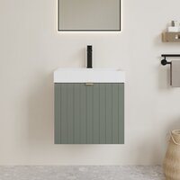 Lauter Тумба с умывальником Melisa 50 (серо-зеленый п/мат/искусственный мрамор) Image #12