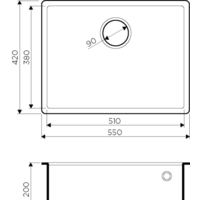 Omoikiri Tedori 54-U-BL (черный) Image #2