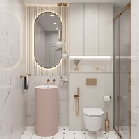 Wellsee Chalice Perfection 230623000 (отдельностоящий, без отверстия под смеситель, цвет матовый светло-розовый/глянцевый белый) Image #7