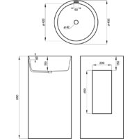 Wellsee Chalice Perfection 230623000 (отдельностоящий, без отверстия под смеситель, цвет матовый светло-розовый/глянцевый белый) Image #9