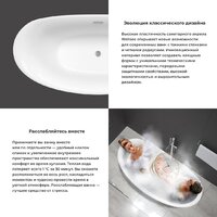 Wellsee Enjoy e Amedeo 175x83 23740104R (отдельностоящая ванна белый глянец, экран, ножки, сифон-автомат золото) Image #5