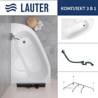 Lauter Valencia 150x100 2102150L (с каркасом и сифоном 21Y32002 белый)