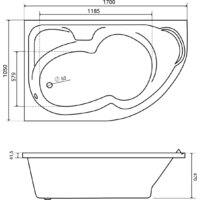 Lauter Geneva 170x105 2103170L (с каркасом и сифоном 21Y11021 матовый черный) Image #17