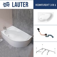Lauter Geneva 170x105 2103170L (с каркасом и сифоном 21Y11021 матовый черный)