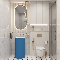 Wellsee Chalice Perfection 230622000 (отдельностоящий, без отверстия под смеситель, цвет матовый темно-синий/глянцевый белый) Image #7