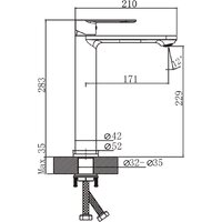 Умывальник Lauter 21842 + Moon 21СК8691BS с донным клапаном 21190B (черный матовый) - Превью изображения №6 — Интернет-Магазин TECNO.BY