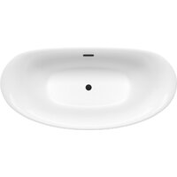 Wellsee Enjoy e Amedeo 175x83 23740103R (отдельностоящая ванна белый глянец, экран, ножки, сифон-автомат матовый черный) Image #4