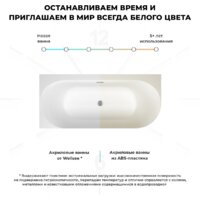 Wellsee Collaro 180x80 28910401R (пристенная ванна (левая) белый глянец, экран, ножки, сифон-автомат хром) Image #7