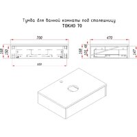 ЗОВ Тумба под умывальник Токио Премиум 70 TP70ELSPTOC2 (вяз либерти серебряный) - Превью изображения №9 — Интернет-Магазин TECNO.BY