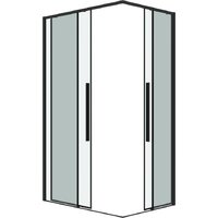 Grossman Galaxy 80x80x195 300.K33.01.8080.21.00 (черный матовый/прозрачное стекло) Image #2