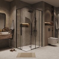 Grossman Galaxy 80x80x195 300.K33.01.8080.21.00 (черный матовый/прозрачное стекло) Image #8