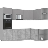 Интерлиния Мила Лайт 1.68x2.6 правая без столешницы (серебристый/бетон)