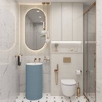 Wellsee Chalice Perfection 230621000 (отдельностоящий, без отверстия под смеситель, цвет матовый светло-синий/глянцевый белый) Image #7