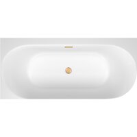 Wellsee Collaro 170x80 28910304R (пристенная ванна (левая) белый глянец, экран, ножки, сифон-автомат золото) Image #4