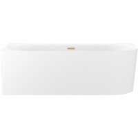 Wellsee Collaro 170x80 28910304R (пристенная ванна (левая) белый глянец, экран, ножки, сифон-автомат золото) Image #1