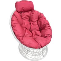 M-Group Папасан мини 12070106 (белый ротанг/красная подушка)