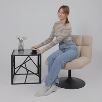 AksHome Grande (песочная ткань Linen Fabric-3/черный) Image #2