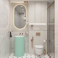 Wellsee Chalice Perfection 230620000 (отдельностоящий, без отверстия под смеситель, цвет матовый светло-зеленый/глянцевый белый) Image #7