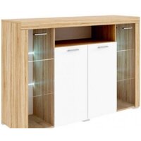 Памир Орландо с витриной (дуб сонома-белый глянец)