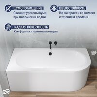 Ванна Lauter Bliss 160 L 21201061L (с ножками и сифоном 21Y32002 белый) - Превью изображения №4 — Интернет-Магазин TECNO.BY