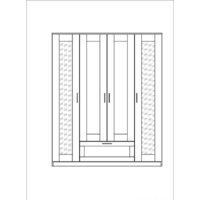 Mio Tesoro Сириус 4-х створчатый 1 ящик с 2-мя зеркалами 2.02.01.042.5 (дуб венге) Image #4