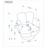 Интерьерное кресло Halmar Fresh (бежевый/черный) - Превью изображения №2 — Интернет-Магазин TECNO.BY