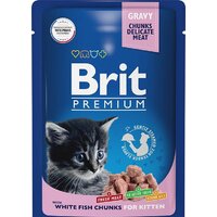 Brit Premium для котят белая рыба в соусе 85 г