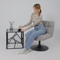 AksHome Grande (серая ткань Linen Fabric-11/черный) Image #9