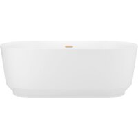 Wellsee Air Gap R 166x77 23860104R (отдельностоящая ванна белый глянец, экран, ножки, сифон-автомат золото) Image #1