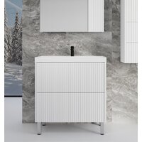 Symbolite Тумба под умывальник Стокгольм 70 Classic Push 2 ящика (белый рифленый софт)