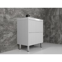  Symbolite Тумба под умывальник Стокгольм 70 Classic Push 2 ящика (белый рифленый софт) - Превью изображения №3 — Интернет-Магазин TECNO.BY