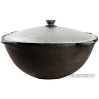 Chugun Invest Узбекский с алюминиевой крышкой (6 л, плоское дно)