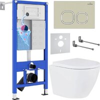 Roxen Antares 530185-02 в комплекте с инсталляцией StounFix Dual Fresh 6 в 1 966464 (кнопка: бежевый)