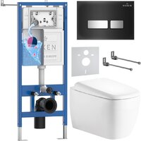 Roxen Martin в комплекте с инсталляцией StounFix Dual Fresh 6 в 1 968525 (кнопка: черный/хром)